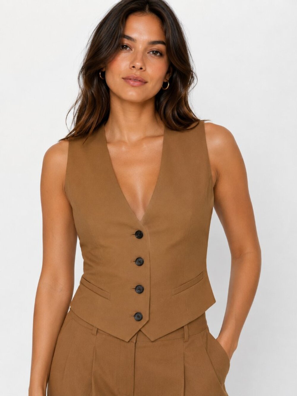 Babaton Playbook Vest Aritzia Saville Camel Tailored Wool Blend Vest BNWT 2XS